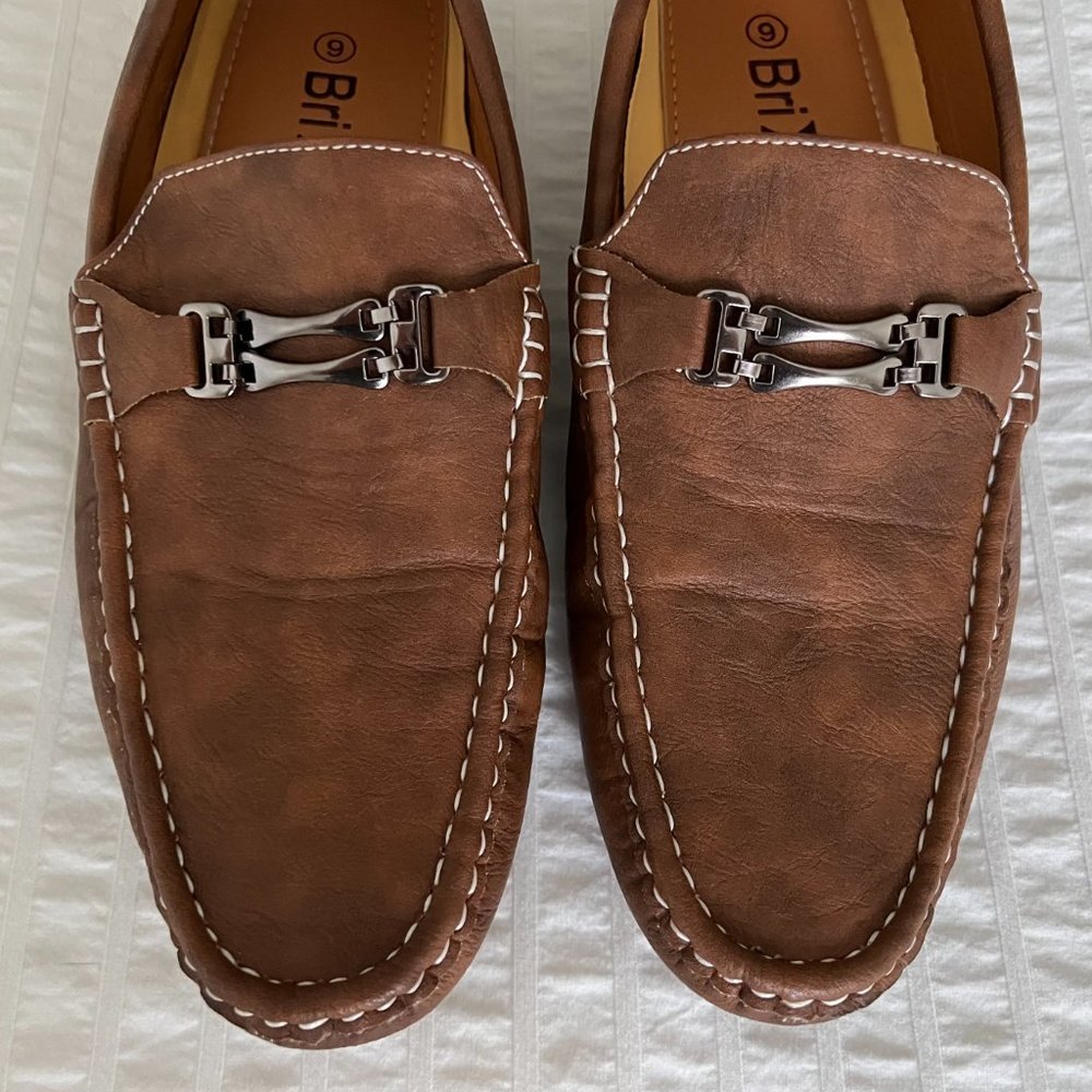 Men's Brixton Brown Slip-On Brown Loafer Size 9 - Picture 5 of 9